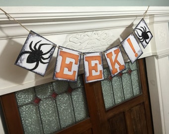 Halloween banner, EEK Banner, Halloween sign, fall decoration, Halloween photo prop