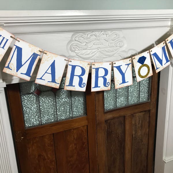 Rustic Marriage Proposal Banner - Will You Marry Me Sign - He Asked - She Said Yes - Engagement Photo Prop