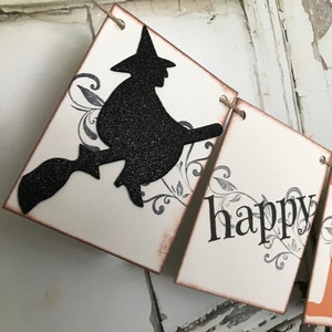 Rustic Halloween Banner, Happy Halloween Decor, Halloween Party Sign, Happy Halloween Banner, Halloween Witch Decoration afbeelding 7