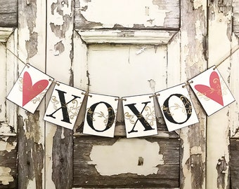 Love Banner, XOXO Banner, Valentine's Banner, Valentine's Decor, Love Photo Prop