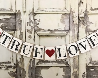 Love Banner, Wedding Banner, Bridal Shower Garland, True Love Banner, Wedding Decor, Valentine’s Day Banner, Anniversary Party decor