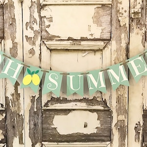 Summer Banner, Summer Decor, Oh Summer Garland, Home Decor, Summer Refresh Ideas, Beach Banner, Lemon Bunting, Beach Decor, Photo Prop