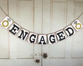 Bride Groom Name Banner, Engagement Banner, Personalized Banner, Wedding Photo Prop, Wedding Garland