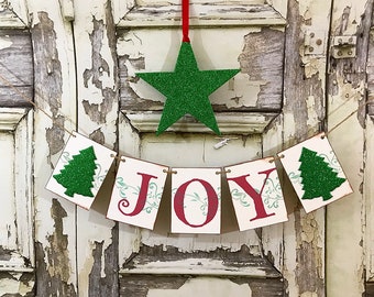 JOY Banner, Joy Sign, Star Decoration, Rustic Christmas banner, Christmas Star, Photo backdrop