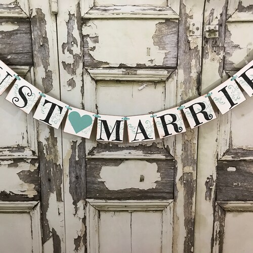 Just Married Banner Rustic Wedding Sign Just Married Decor Etsy