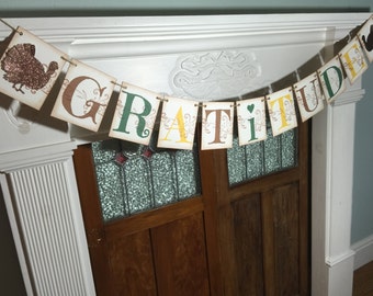 Gratitude Banner, Thanksgiving Banner, Grateful Banner, Thanksgiving Garland, Fall Banner, Thanksgiving Decoration, Fall Photo Prop