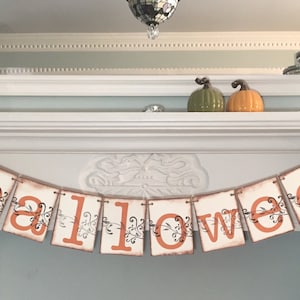 Rustic Halloween Banner, Happy Halloween Decor, Halloween Party Sign, Happy Halloween Banner, Halloween Witch Decoration afbeelding 3