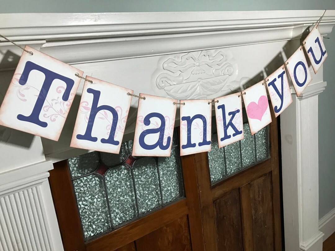 Thank You Banner Thank You Sign Rustic Wedding Banner Etsy