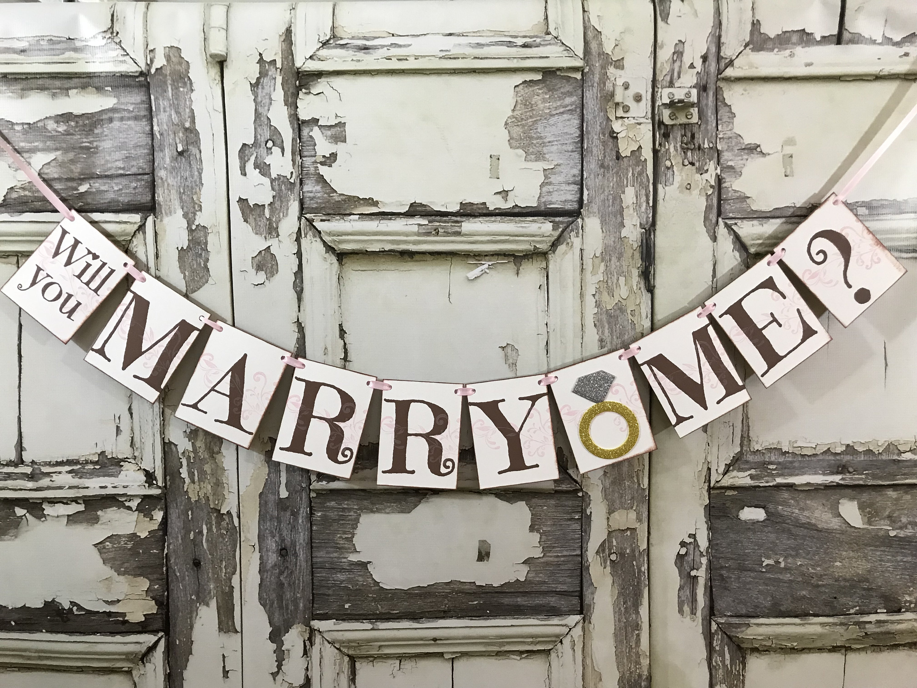 Marry me banner proposal idea rustic will you marry me sign Etsy