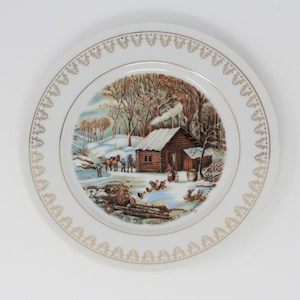 Currier & Ives Decorative Plate: A Home in the Wilderness, Roy Thomas, 1978