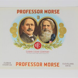 Vintage Cigar Box Label, &quot;Professor Morse&quot;, Genuine-Original, Unused - 1920&#39;s