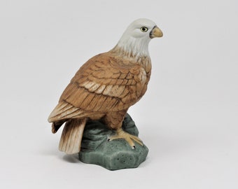 Vintage Bald Eagle Figurine, Porcelain Bisque, Taiwan
