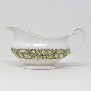 Salsera vintage / Saucierre, J&G Meakin, verde alfalfa, Ironstone