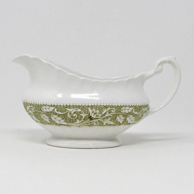 Vintage Gravy Boat / Saucierre, J&G Meakin, Lucerne Green, Ironstone image 1