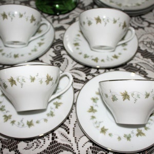 Vintage Teacups & Saucers, &quot;Lexington&quot; by Noritake, Set of 4, Japan