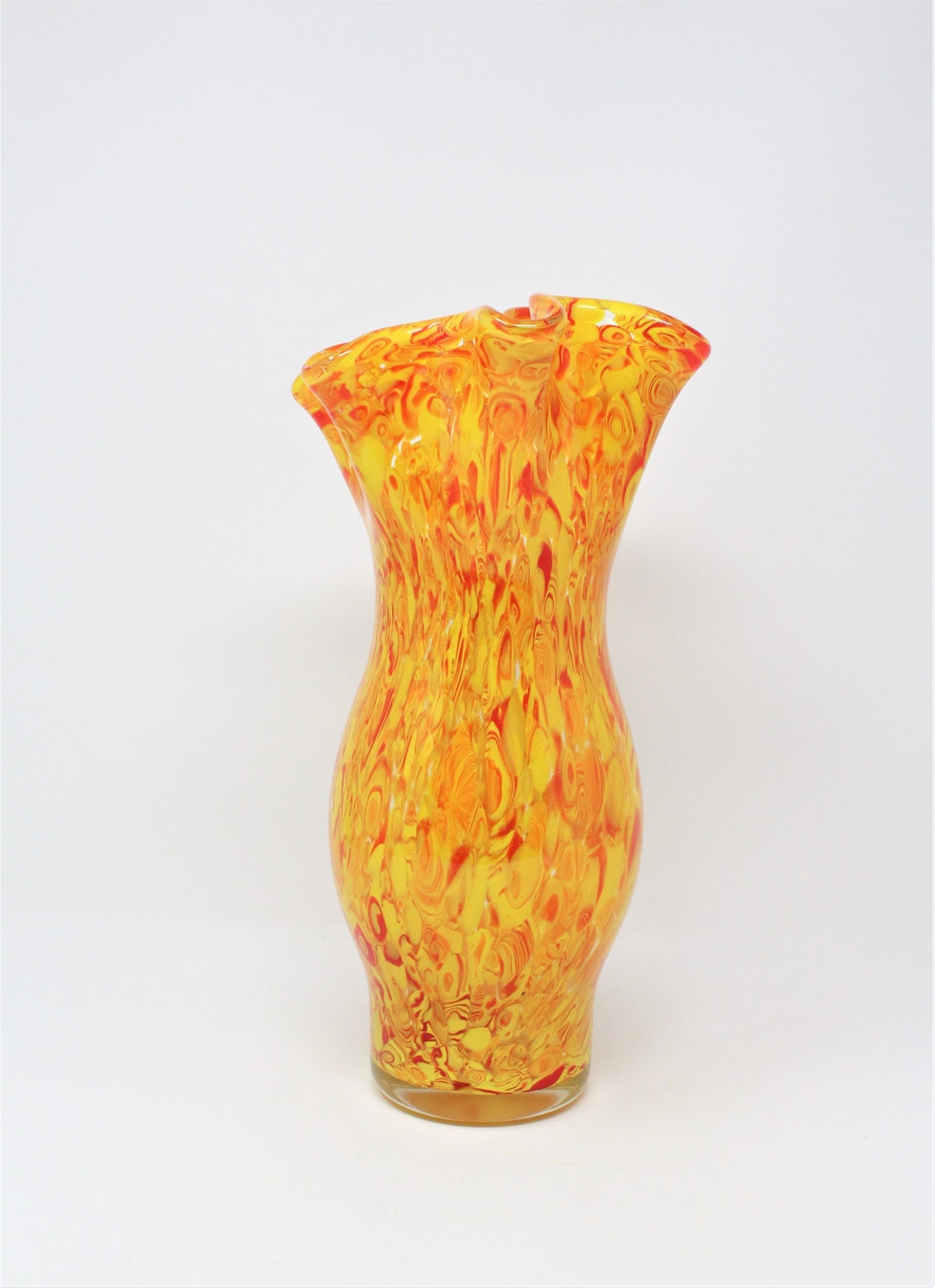 Large Murano Art Glass Vase, Handkerchief Shape, Vintage - Etsy