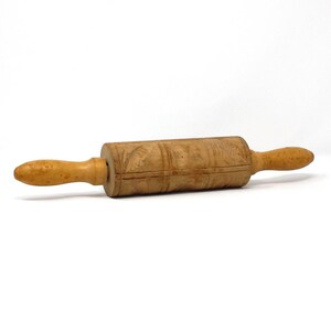 Vintage Rolling Pin, Wood Springerle, W. Germany, Vintage Cookie Dough Roller, 12 Panels,  1980&#39;s