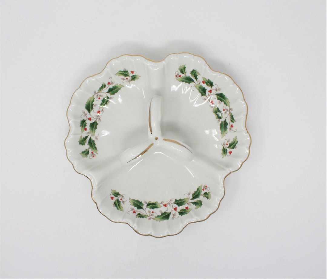 Vintage Divided 3Section Serving / Candy Dish Holly Etsy España