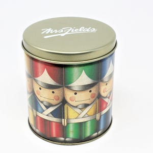 Geschenkdose / Keksdose, Weihnachtsspielzeugsoldaten, Mrs. Field&#39;s 4 &quot;Zylinder, Vintage