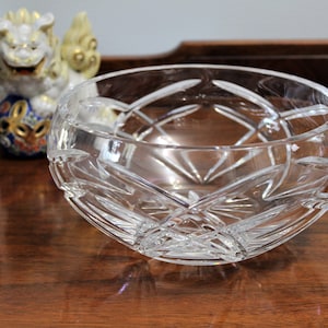 Vintage Crystal Bowl, Cut Crystal, Round, Decorative, Heavy