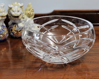 Vintage Crystal Bowl, Cut Crystal, Round, Decorative, Heavy