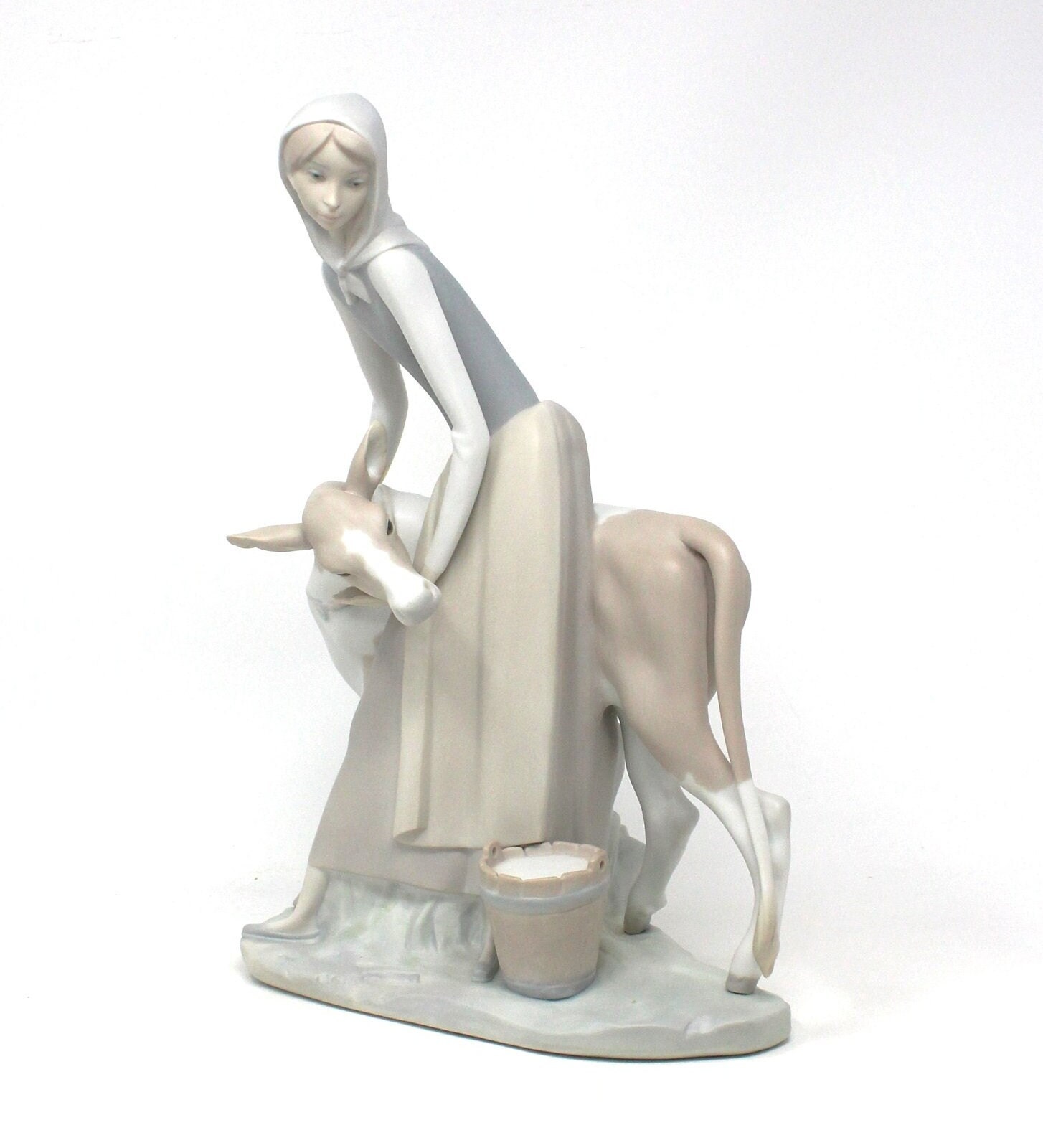 Vintage Lladro Figurine: Girl With Calf, Matte Porcelain #4513 - Etsy