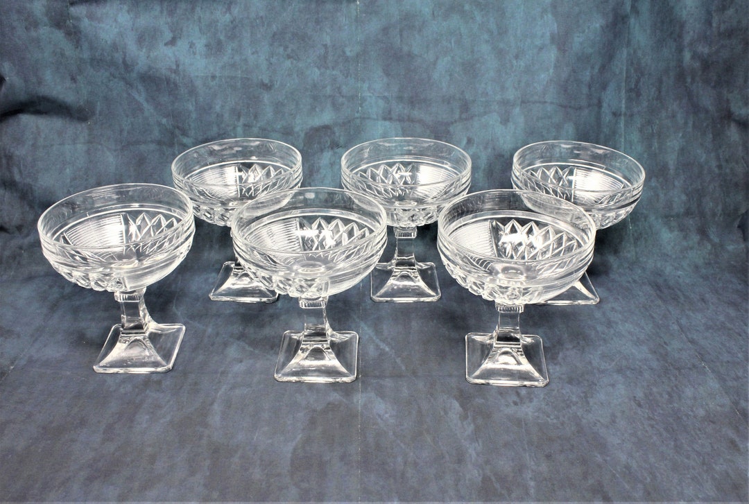 Vintage Champagne Coupes, Saben Glass 