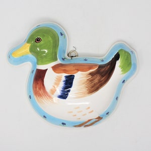 Decorative Mould / Mold, Mallard Duck, Ceramic Wall Hanging, Hand Painted, Vintage