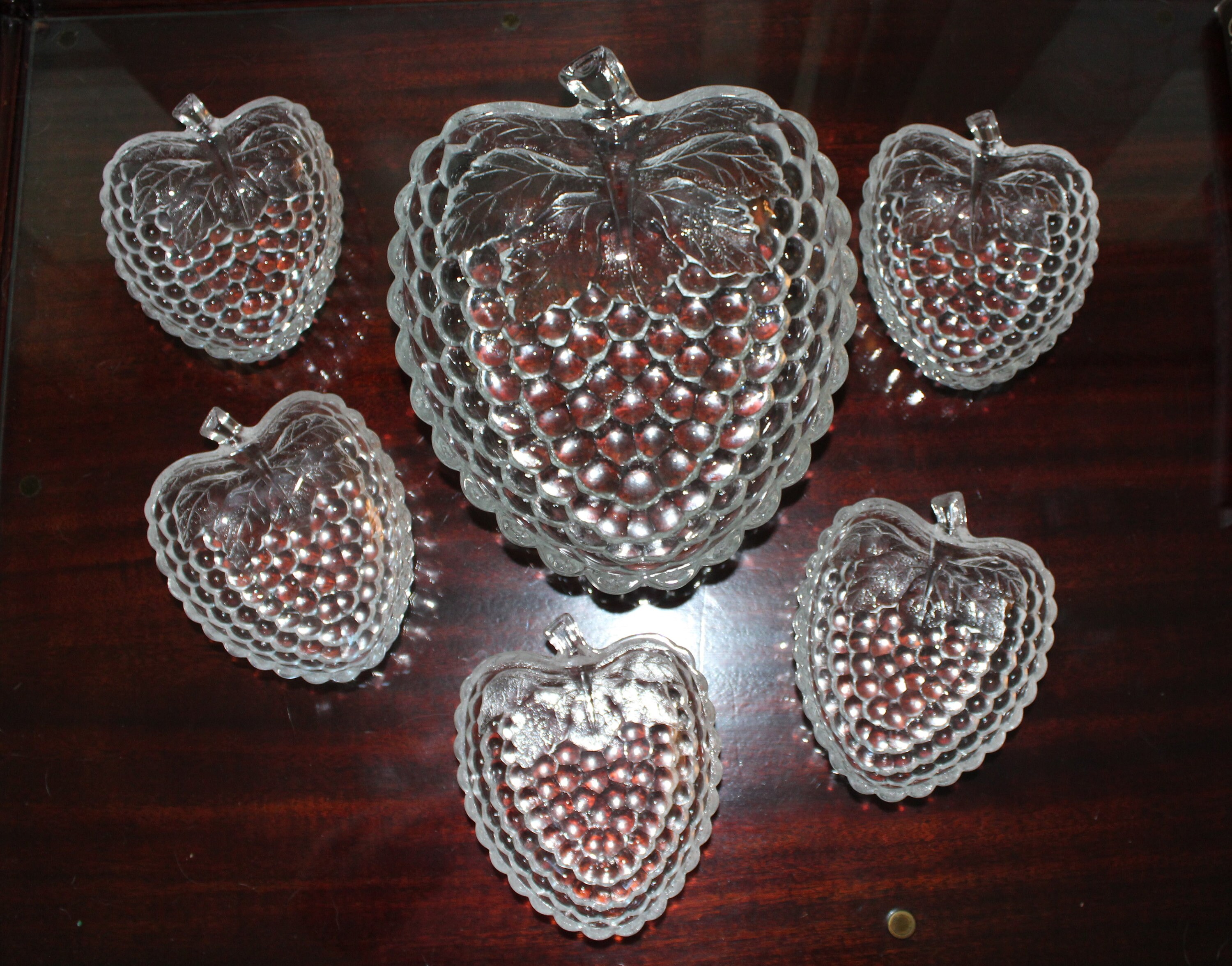 Glass Fruit Salad Set Berry Shaped Bowls Set of 6 Vintage Etsy
