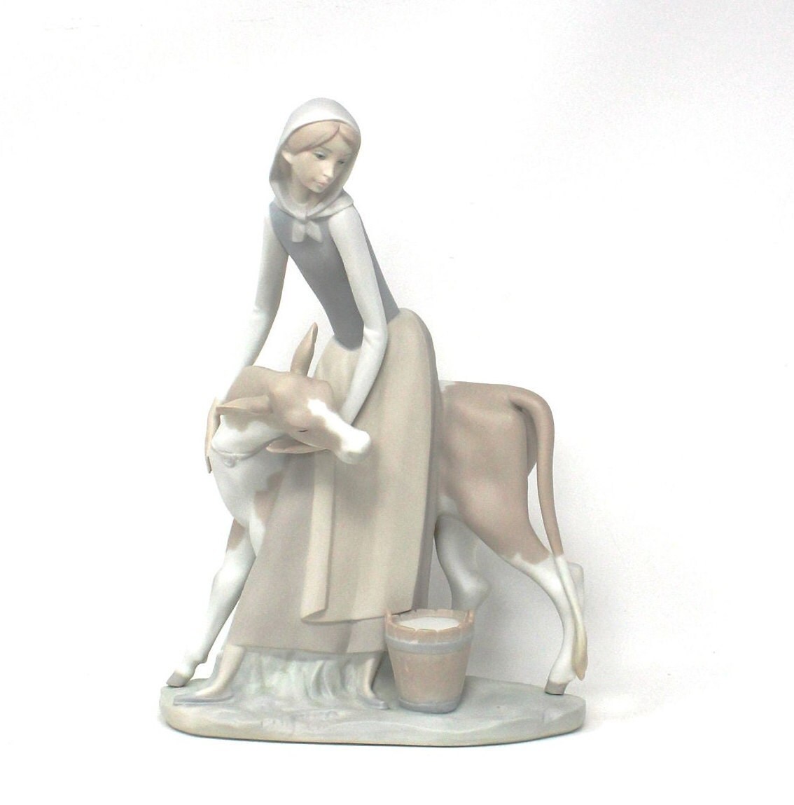 Vintage Lladro Figurine: Girl With Calf, Matte Porcelain #4513 - Etsy