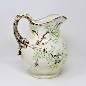 Vintage Pitcher &quot;Acorn Oak&quot; Hand Painted, Vintage Pottery