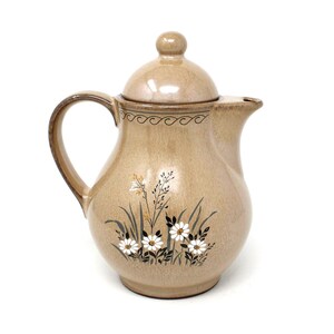 Coffee Pot, Ceramic Hand Painted Daisies, Winterling, W. Germany, Vintage