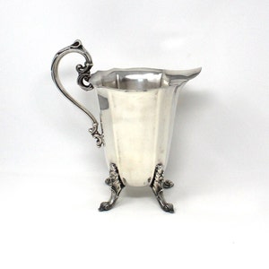 Pitcher, A. Cohen & Sons, Silver Plated Beverage Pitcher w/Ice Lip, Footed, Victorian Style, Vintage