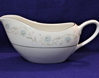 Vintage Gravy Boat- English Garden Platinum Pattern - Japan