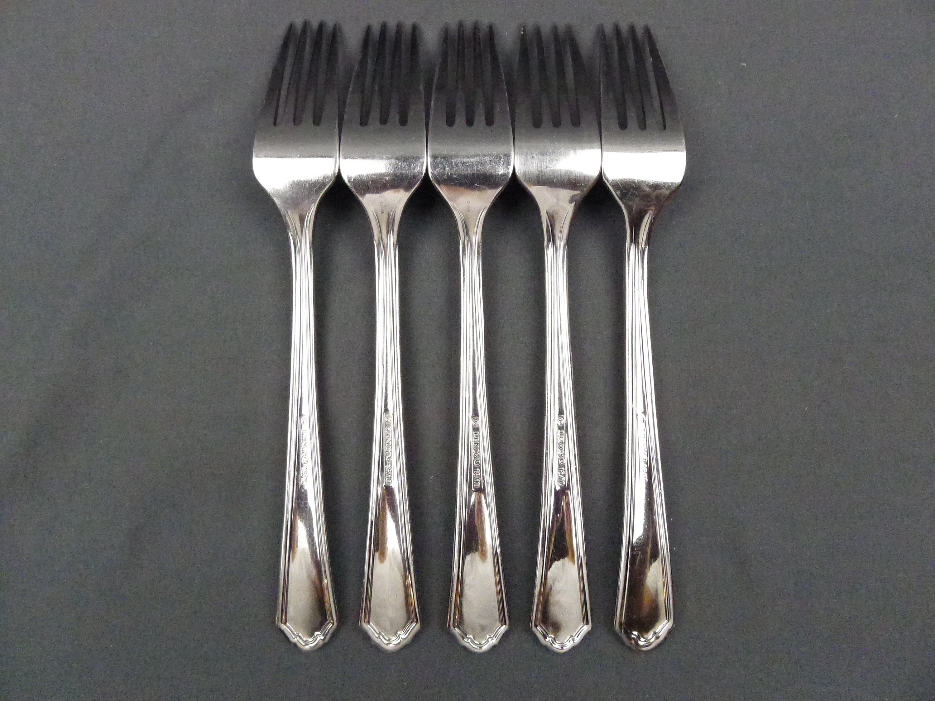 5 X Lenox Archway Stainless Dinner Forks 8 3/8 Etsy