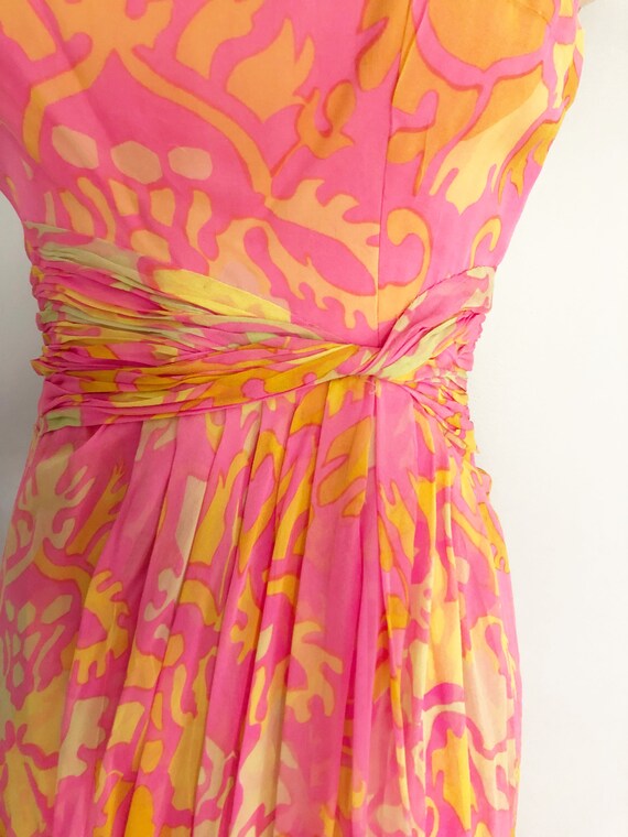 Pink Silk Chiffon Edward Abbott Dress - image 5