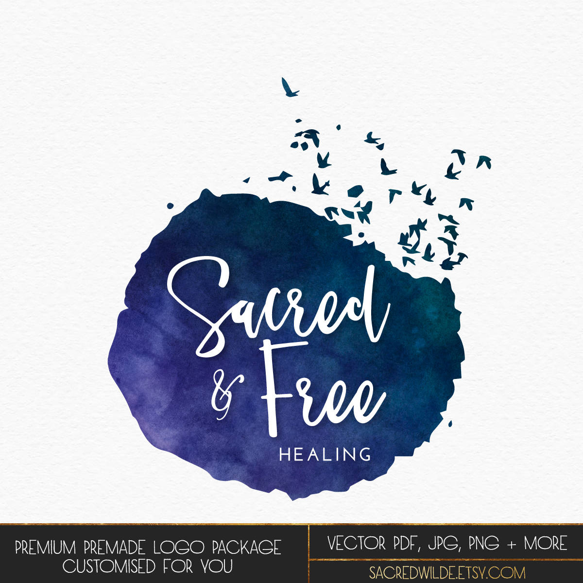 Birds In Flights Logo Flying Away Logo Taking Flight Logo Etsy