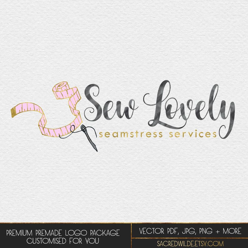 Watercolour Seamstress Logo Watercolour Sewing Logo Etsy