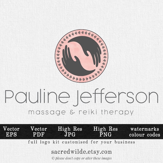 Healing Hands Logo Massage Therapy Logo Reiki Logo Reiki Etsy