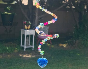 Glass Bead Mobile Wind Chime Sun Catcher Outdoor Window Hanging