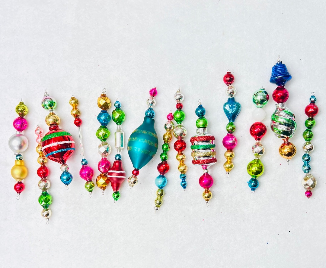 14 Vintage Christmas Tree Ornaments Mercury Glass Icicle Etsy
