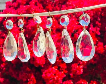 6 Chandelier Pieces Vintage Hanging Glass Prisms Crystals Christmas Tree Decorations Crafts Wedding Sun Catcher #22