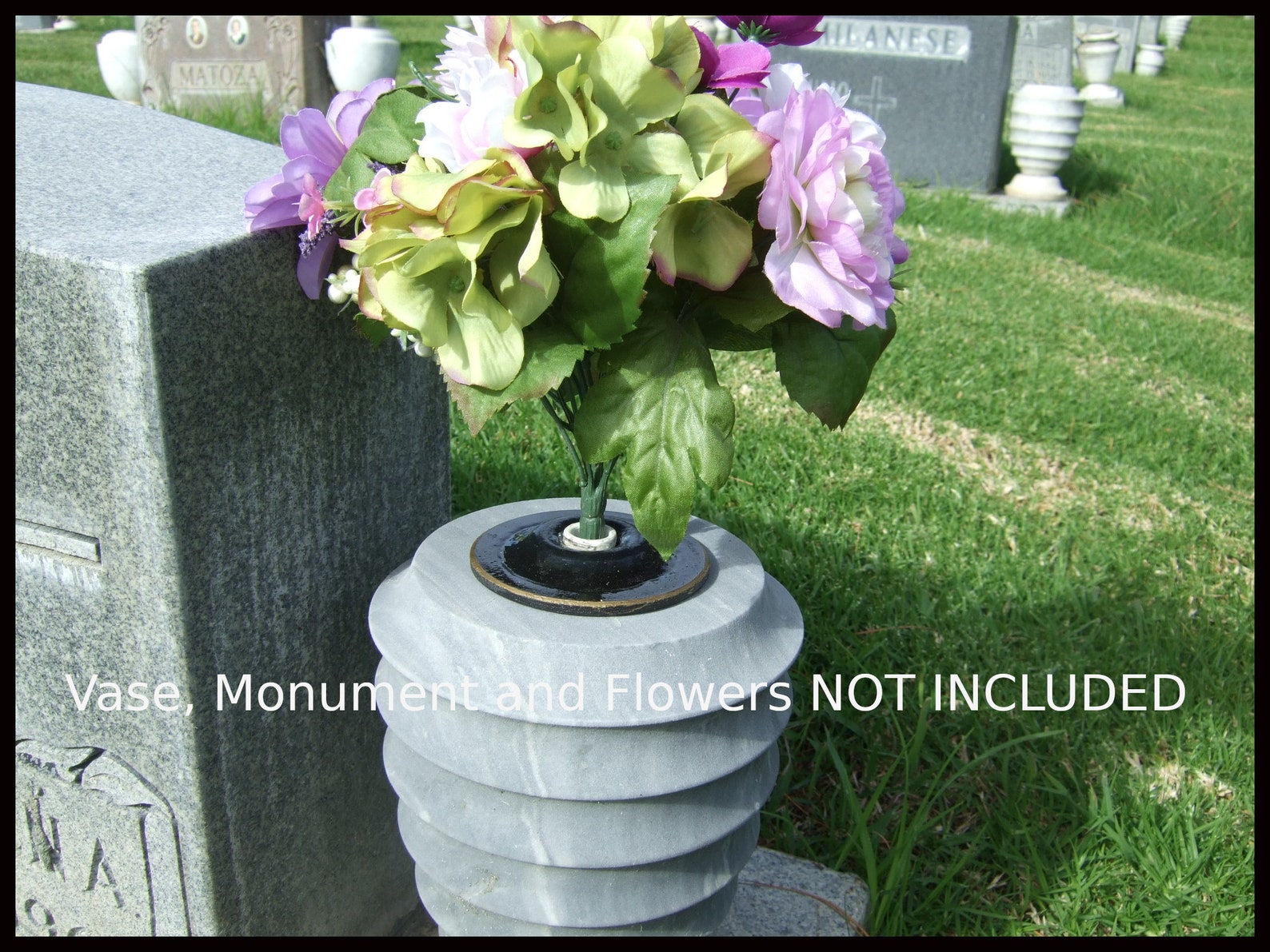 Flower Holder for Your Cemetery Monument Vase for 3.5 Inch Diameter