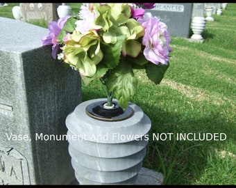 Flower holder for your cemetery monument vase for 3.5 inch diameter vase opening - MADE IN USA