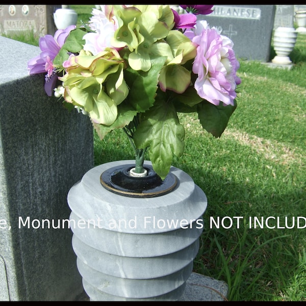 Flower holder for your cemetery monument vase for 3.5 inch diameter vase opening - MADE IN USA