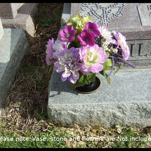 Flower holder for your cemetery monument vase for 4 inch diameter vase opening - MADE IN USA