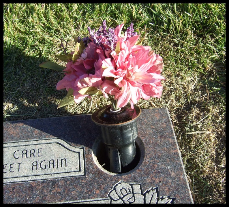 Flower holder for cemetery monument vase for 4 inch diameter Etsy