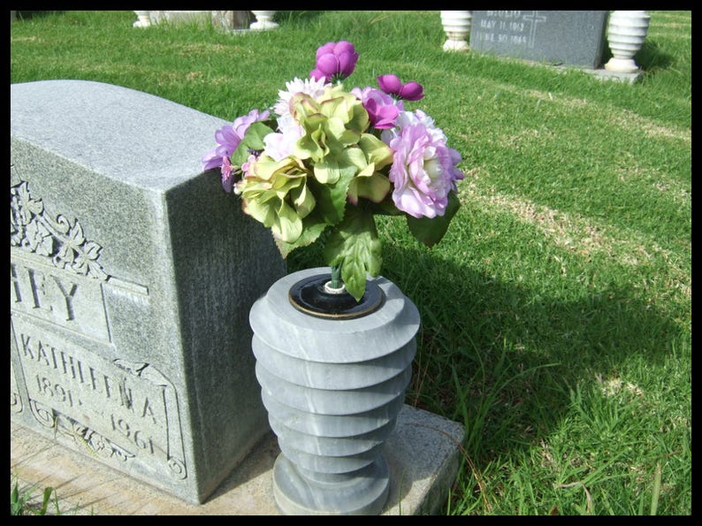 Flower holder for cemetery monument vase for 4 inch