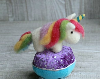 Rainbow the Unicorn-needle Felting Kit Basic or Complete - Etsy