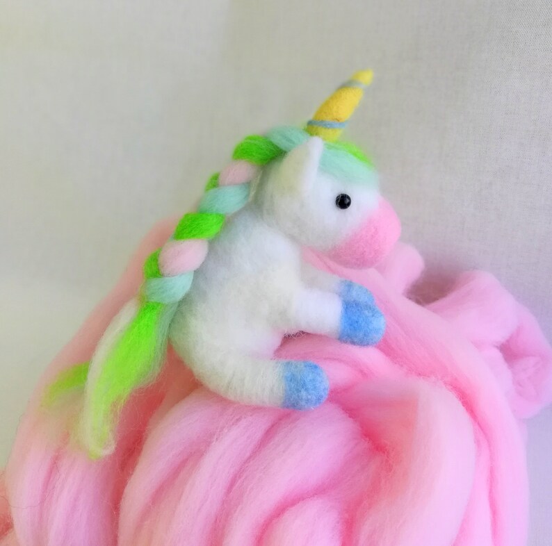 Rainbow the Unicorn-needle Felting Kit Basic or Complete - Etsy
